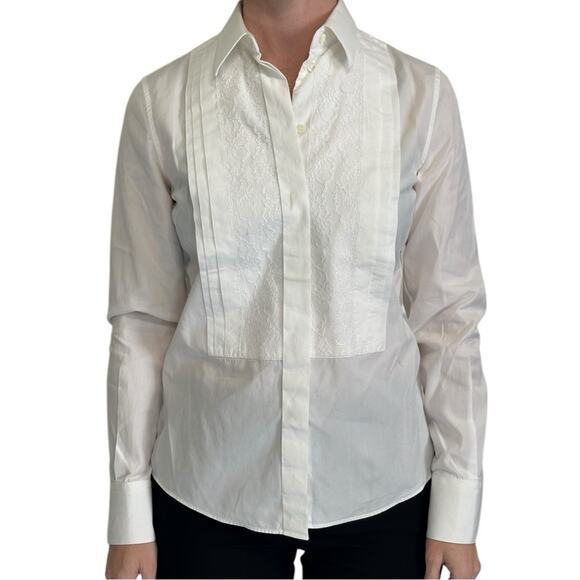 Dolce & Gabbana Lace front Tuxedo Shirt White size IT 38 - Picture 3 of 13